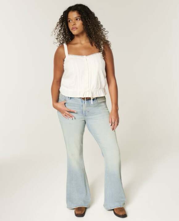 Hollister Denim - Hollister Women’s High-Rise Light Wash Star Pocket Flare Jeans, NEW WITH TAGS 8R